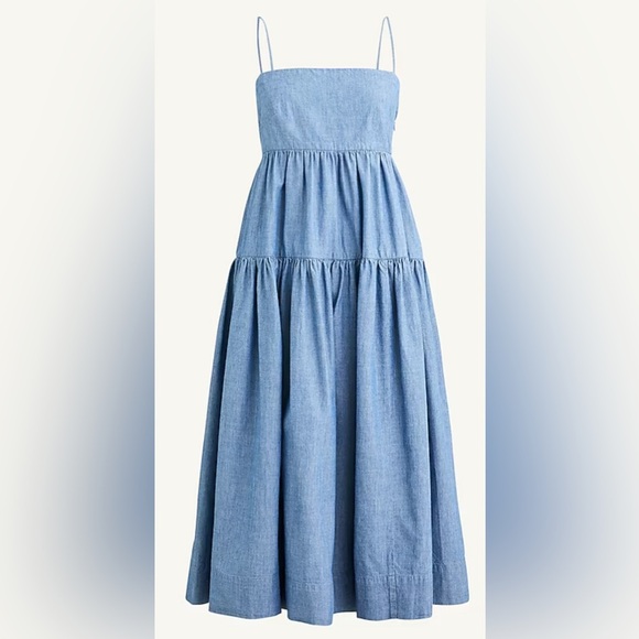 J. Crew Dresses & Skirts - NWT JCrew Tie-back tiered chambray dress
